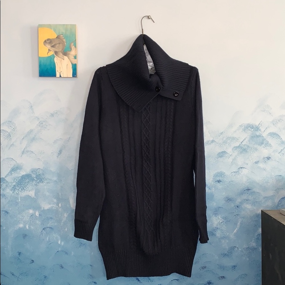 Soft navy blue sweater dress XS
